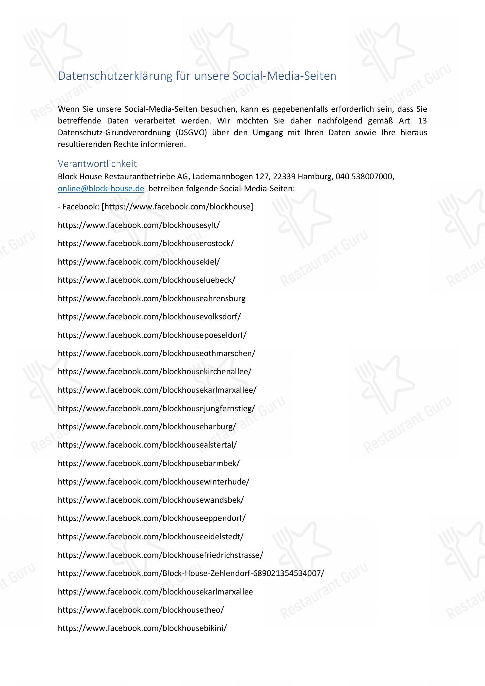 Menu em Block House Oeiras churrascaria, Oeiras