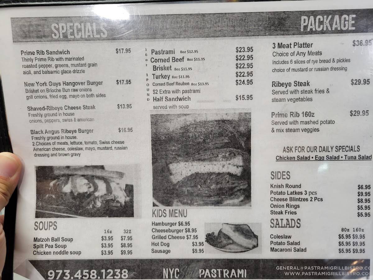 Menu at Pastrami Grill Bistro steakhouse, Garfield