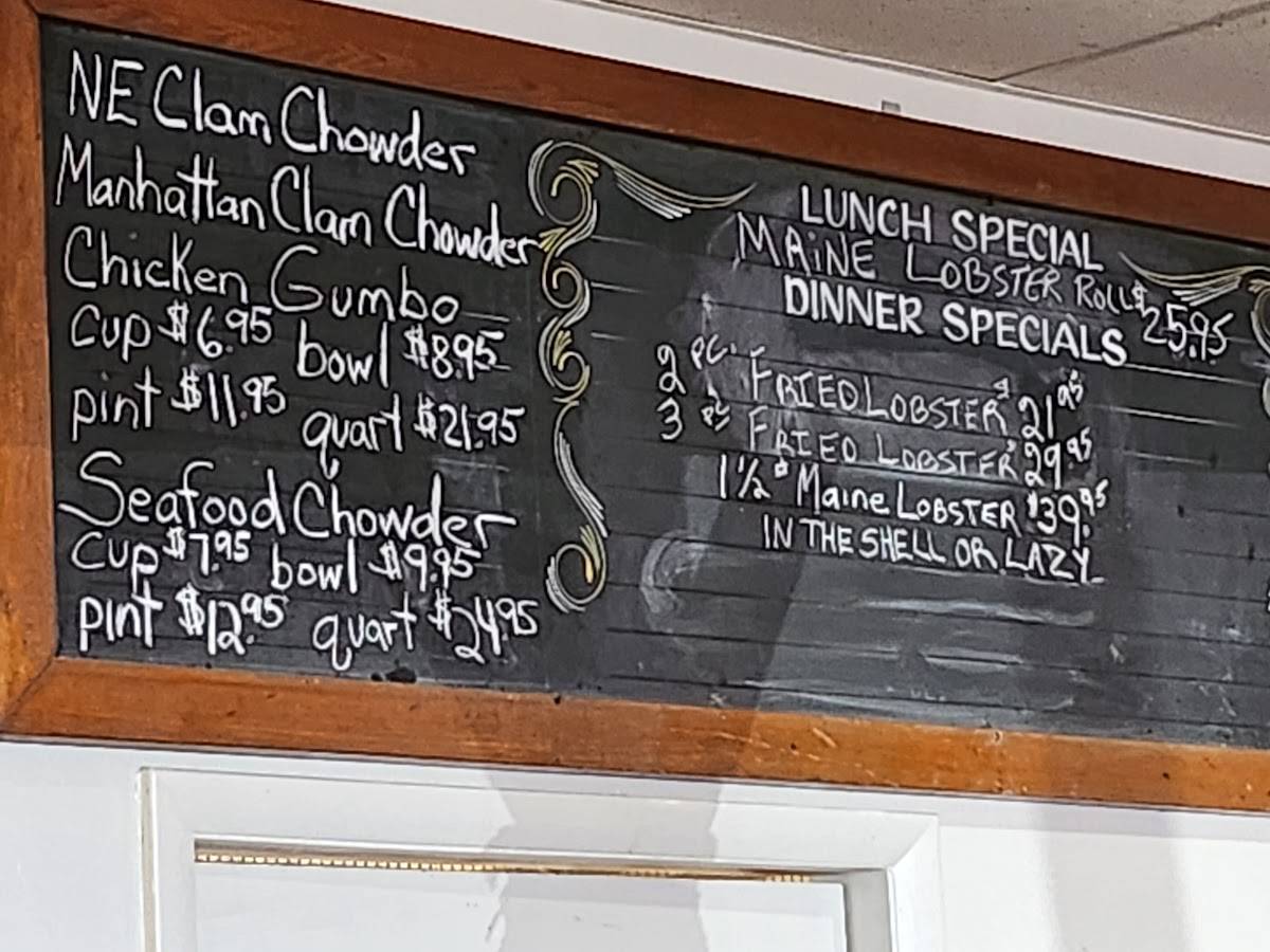 Menu at Steamers of Naples restaurant, Naples