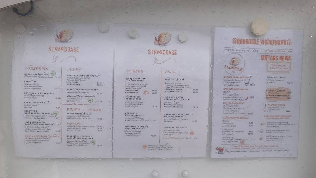 Menu de Strandoase