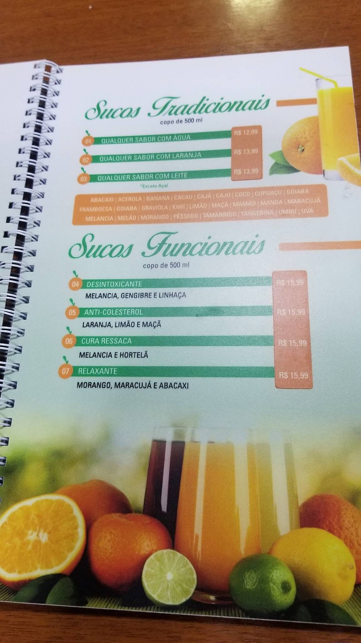 Sucão Dom Pedro cardápio