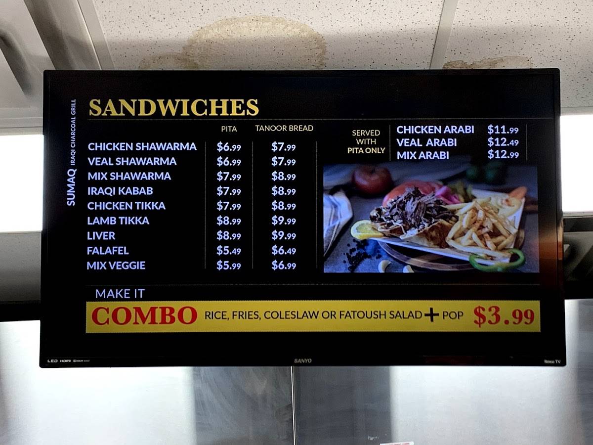 Menu at Sumaq Iraqi Charcoal Grill (Scarborough) BBQ, Toronto