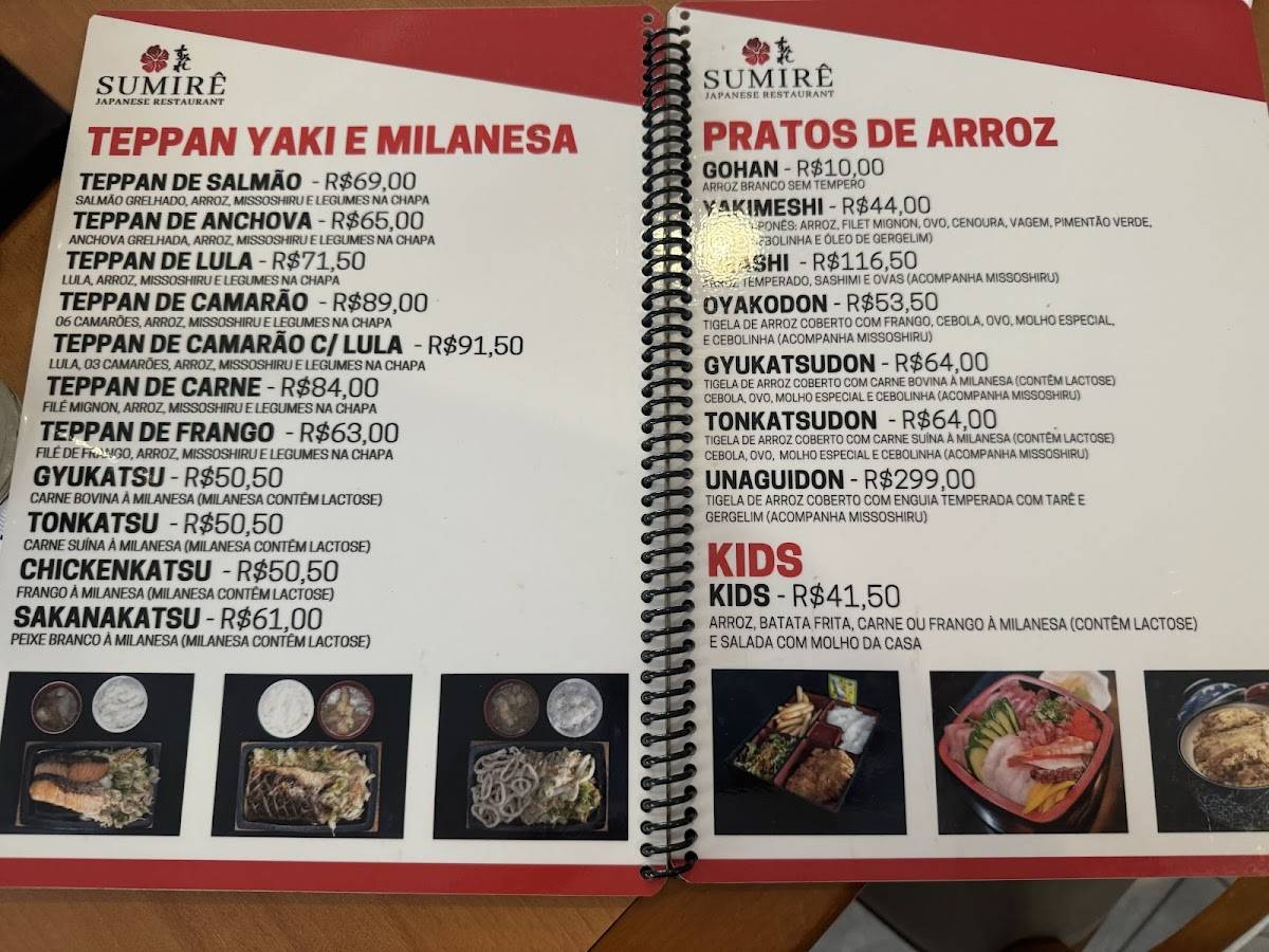 Sumirê Japanese Restaurant cardápio