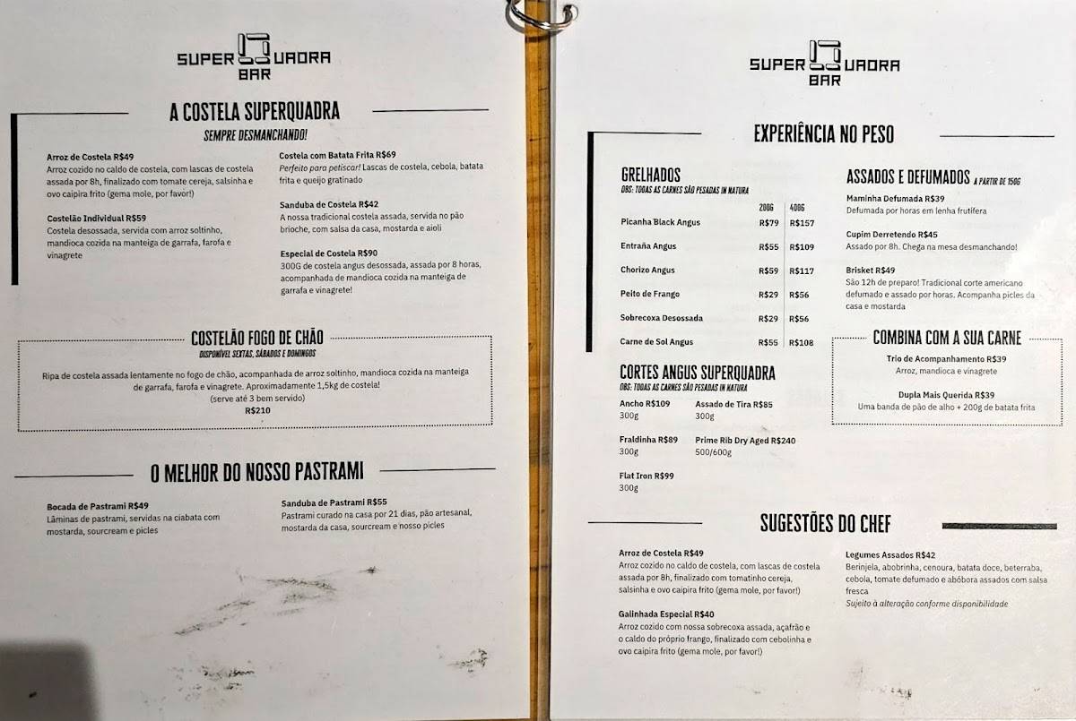 Superquadra Bar: Cerveja, Churrasco, Comida, Sanduíches, Delivery Asa Norte DF cardápio