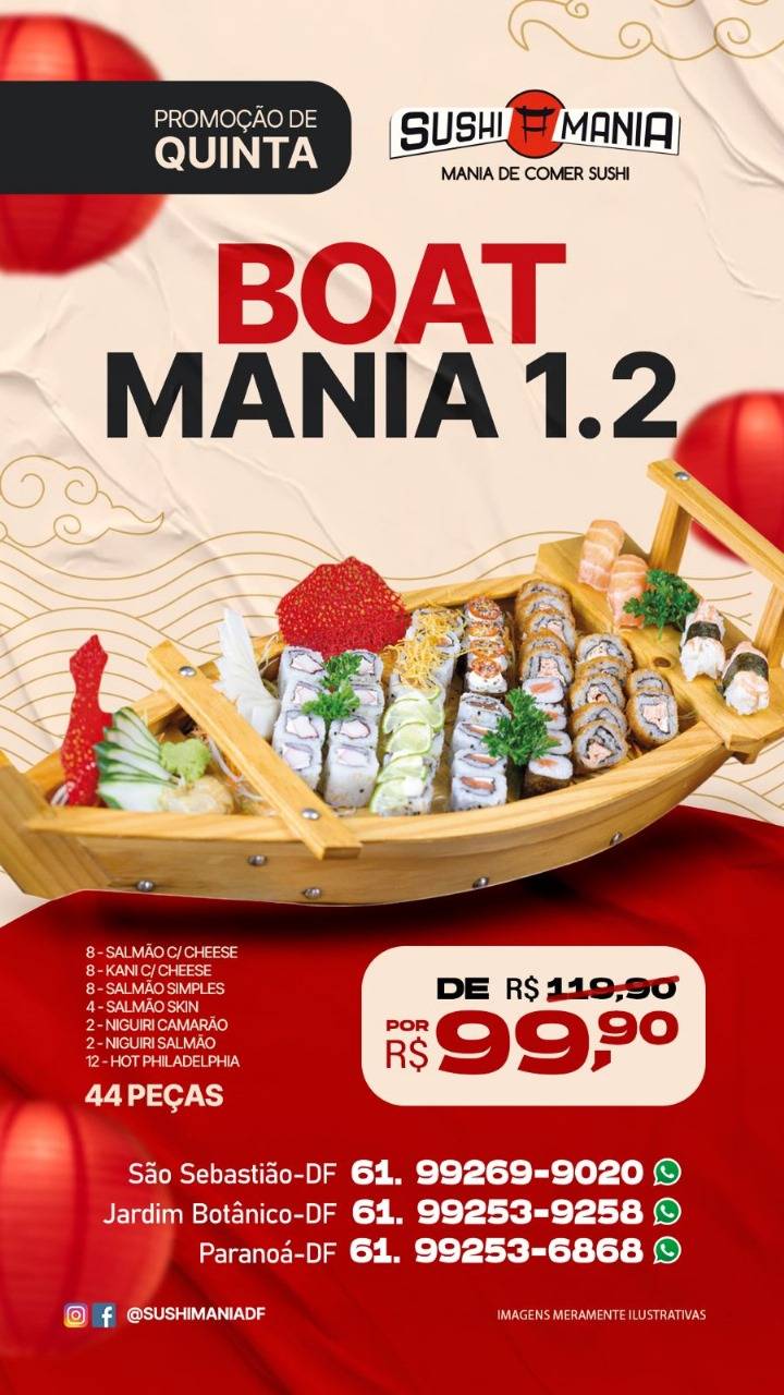 Sushi Mania São Sebastião cardápio
