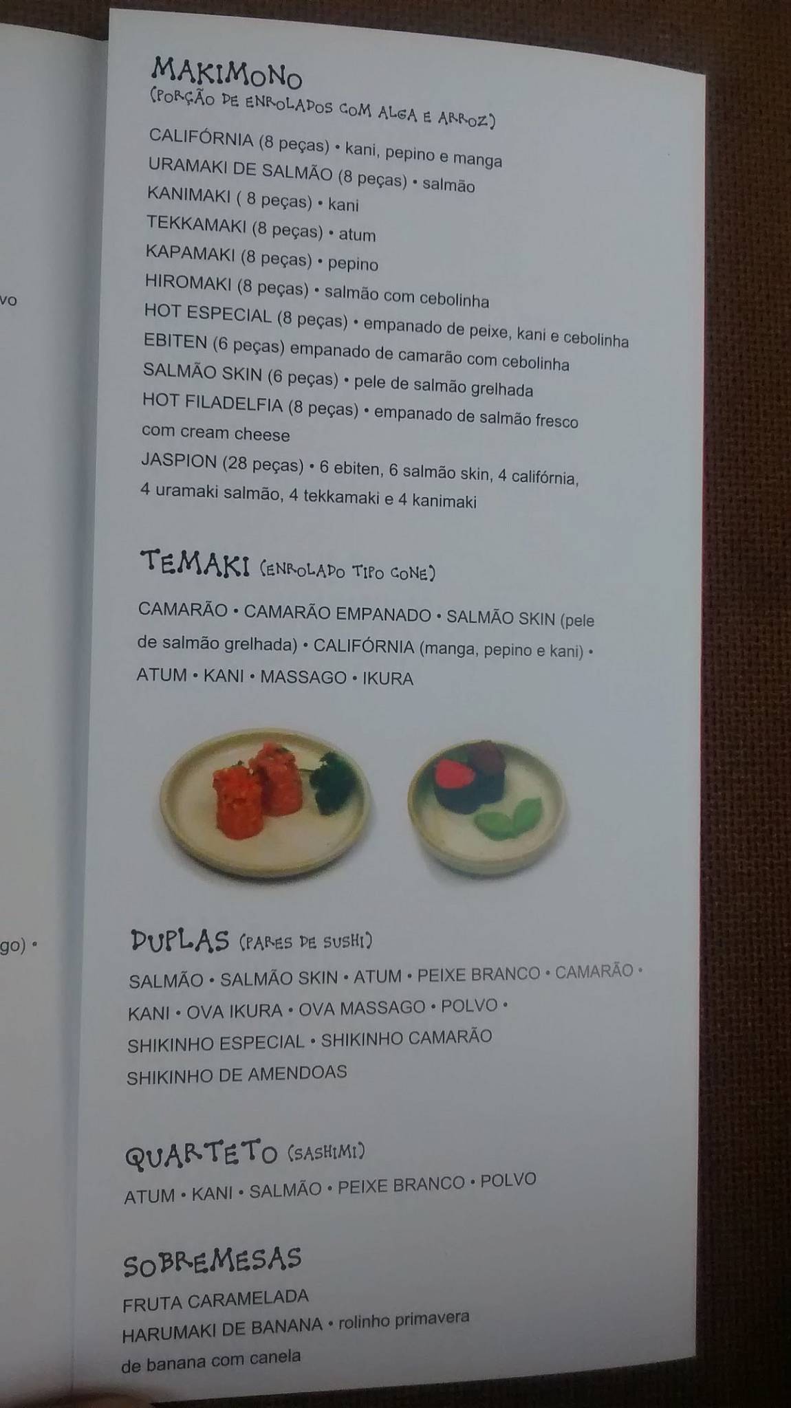 NĀMA sushi cardápio