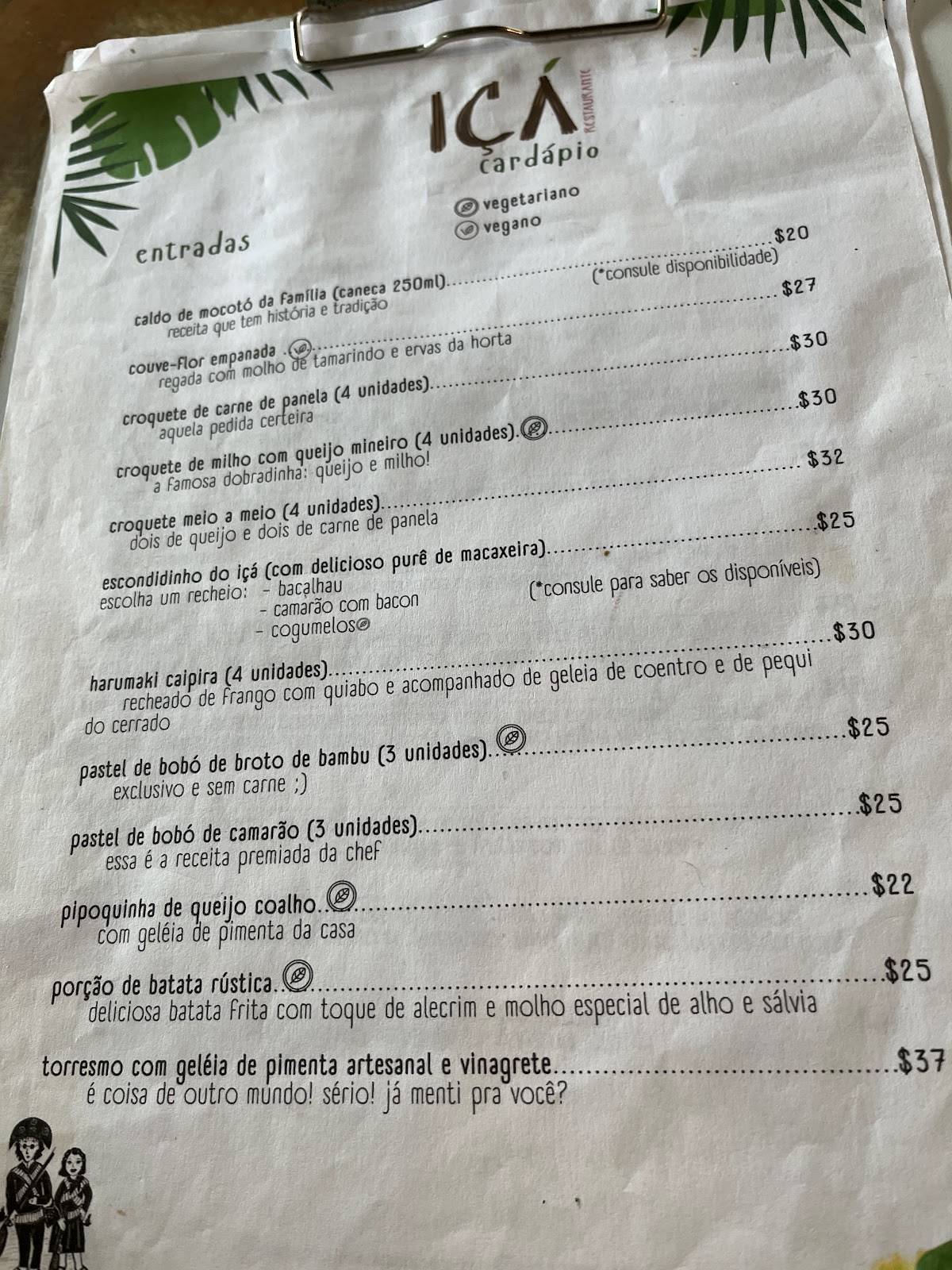 Iça Restaurante cardápio
