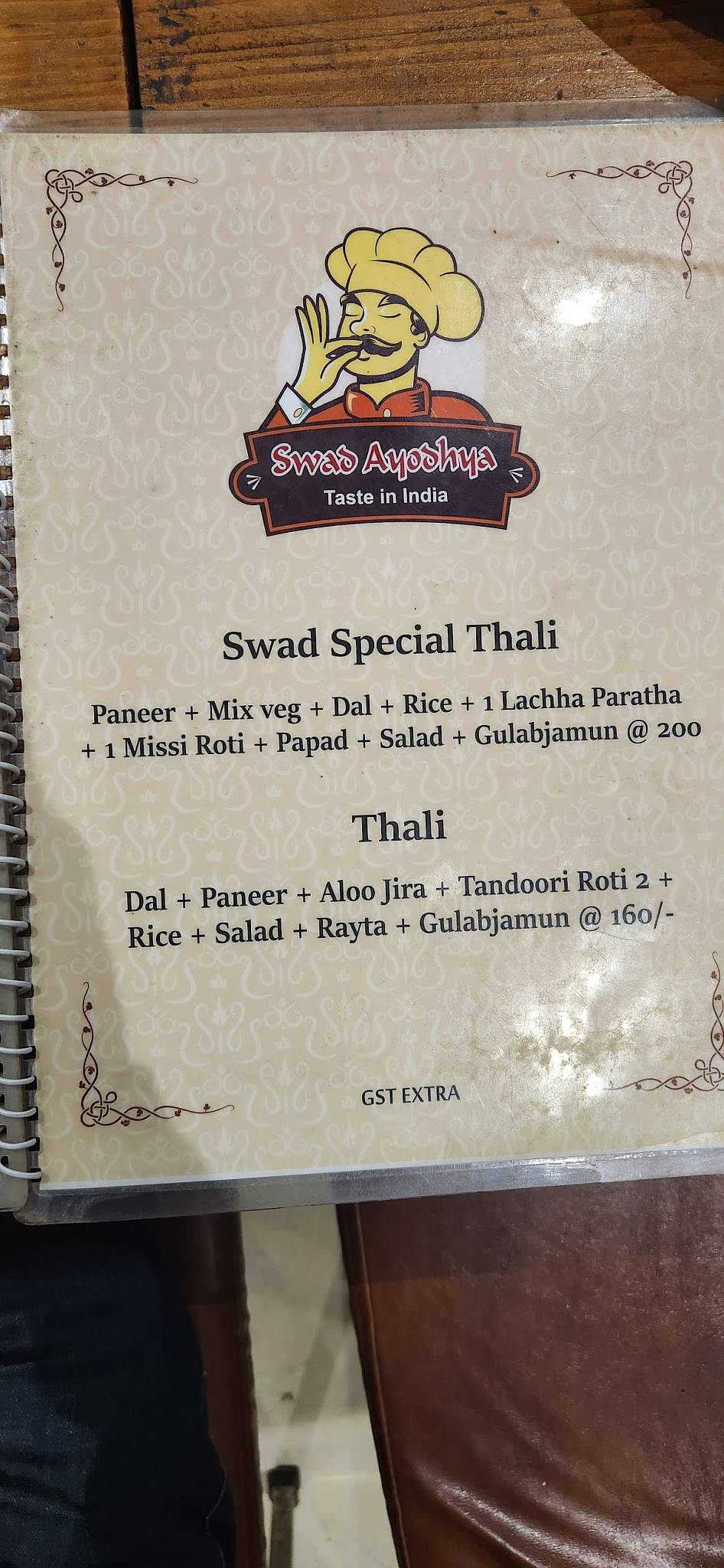 Swad Aayodhya menu
