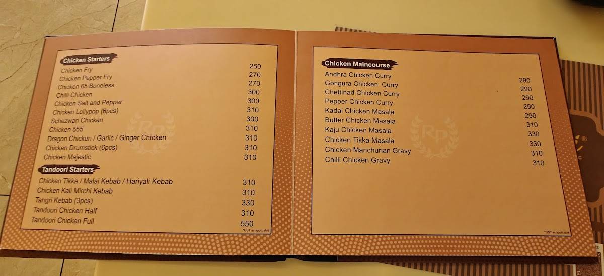 Swarnamukhii Restaurant menu