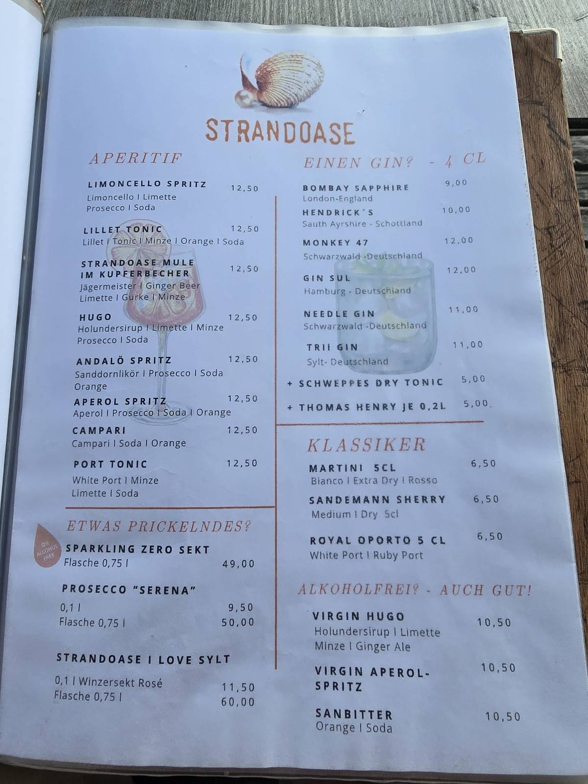 Menu de Strandoase