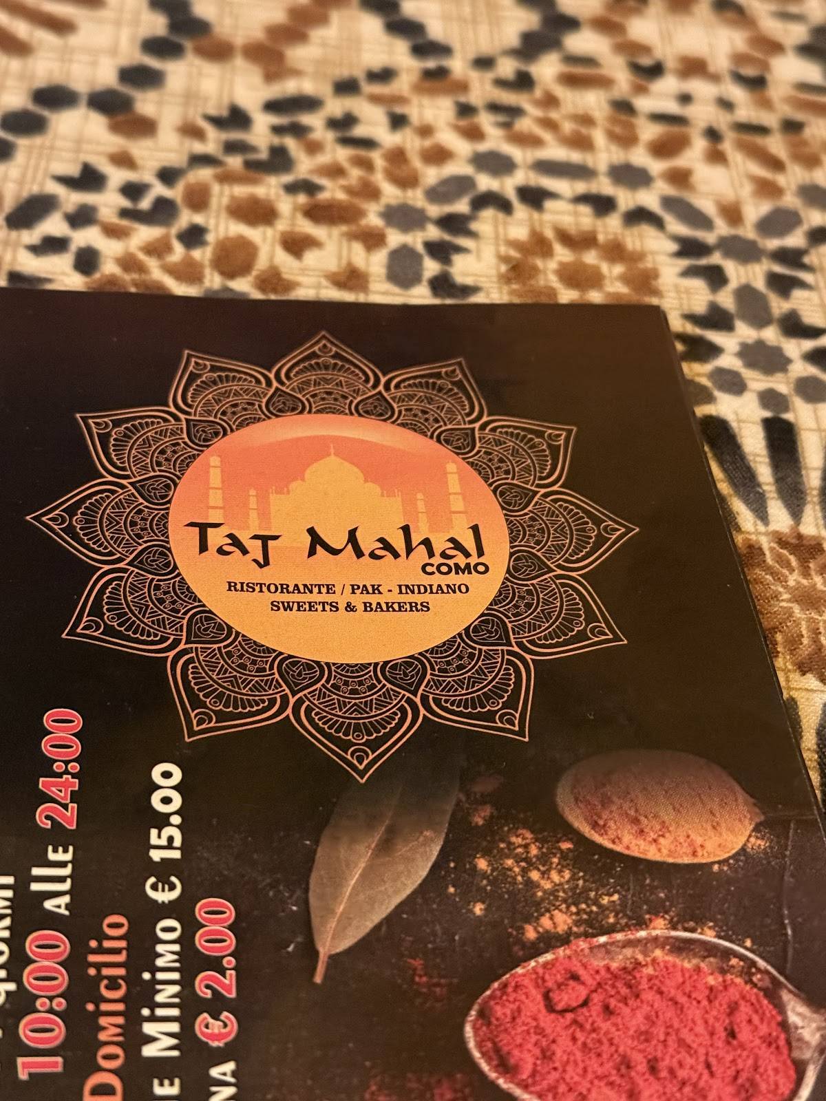 Menu di Taj Mahal 