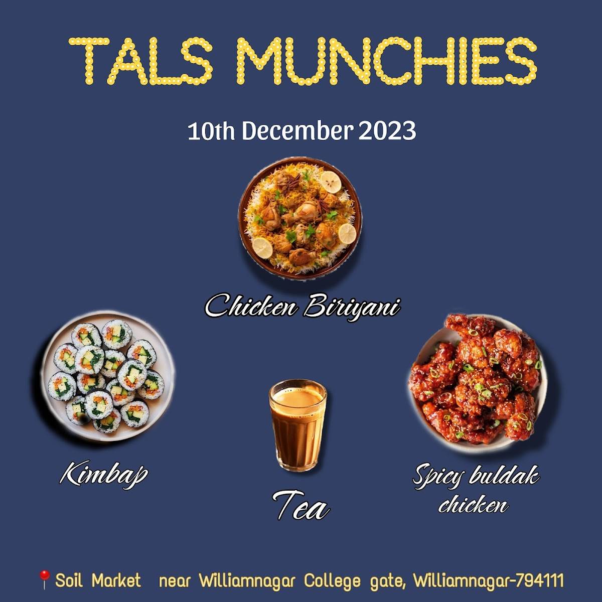 TALS MUNCHIES menu