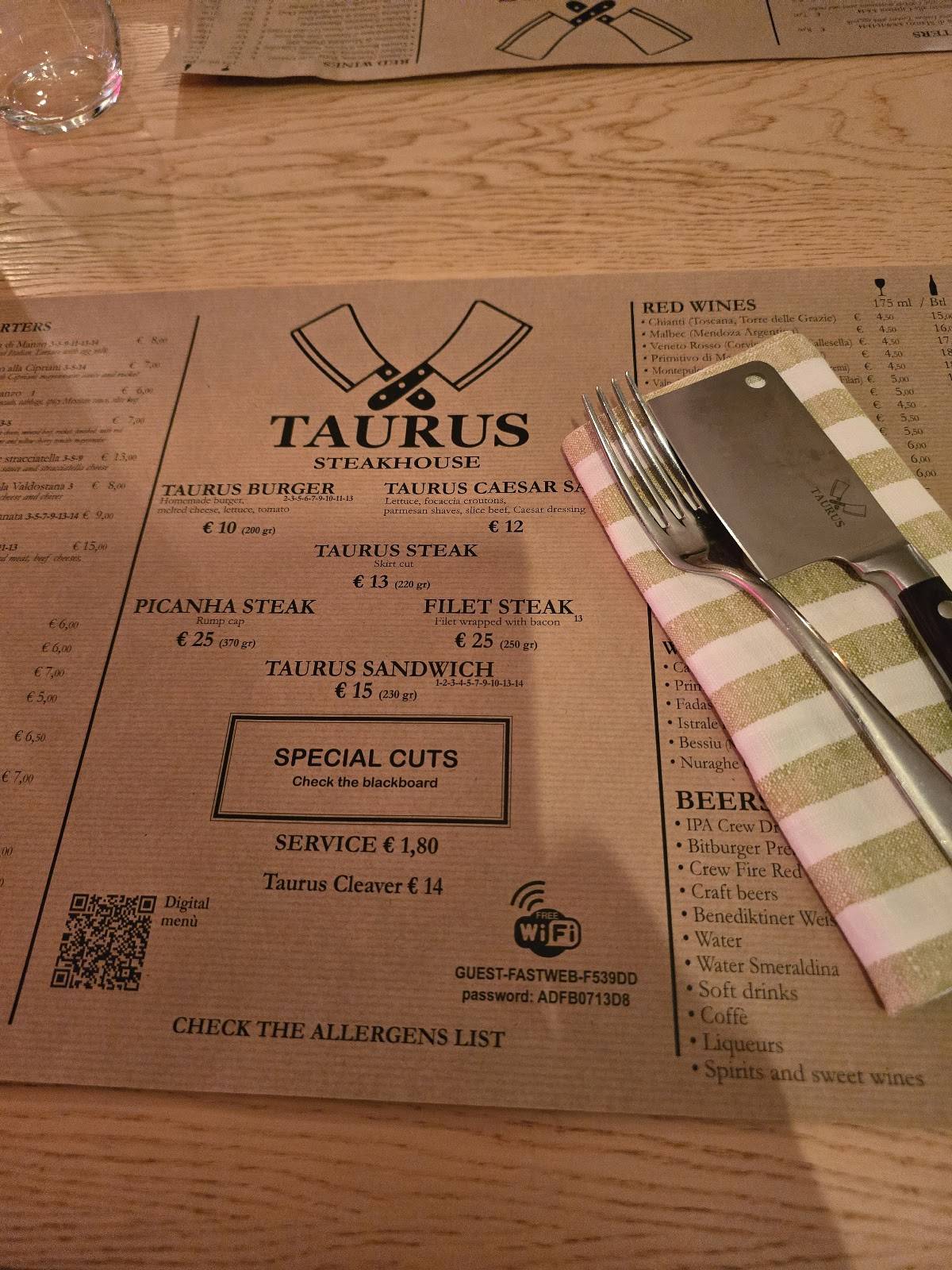 Menu di Taurusteakhouse 