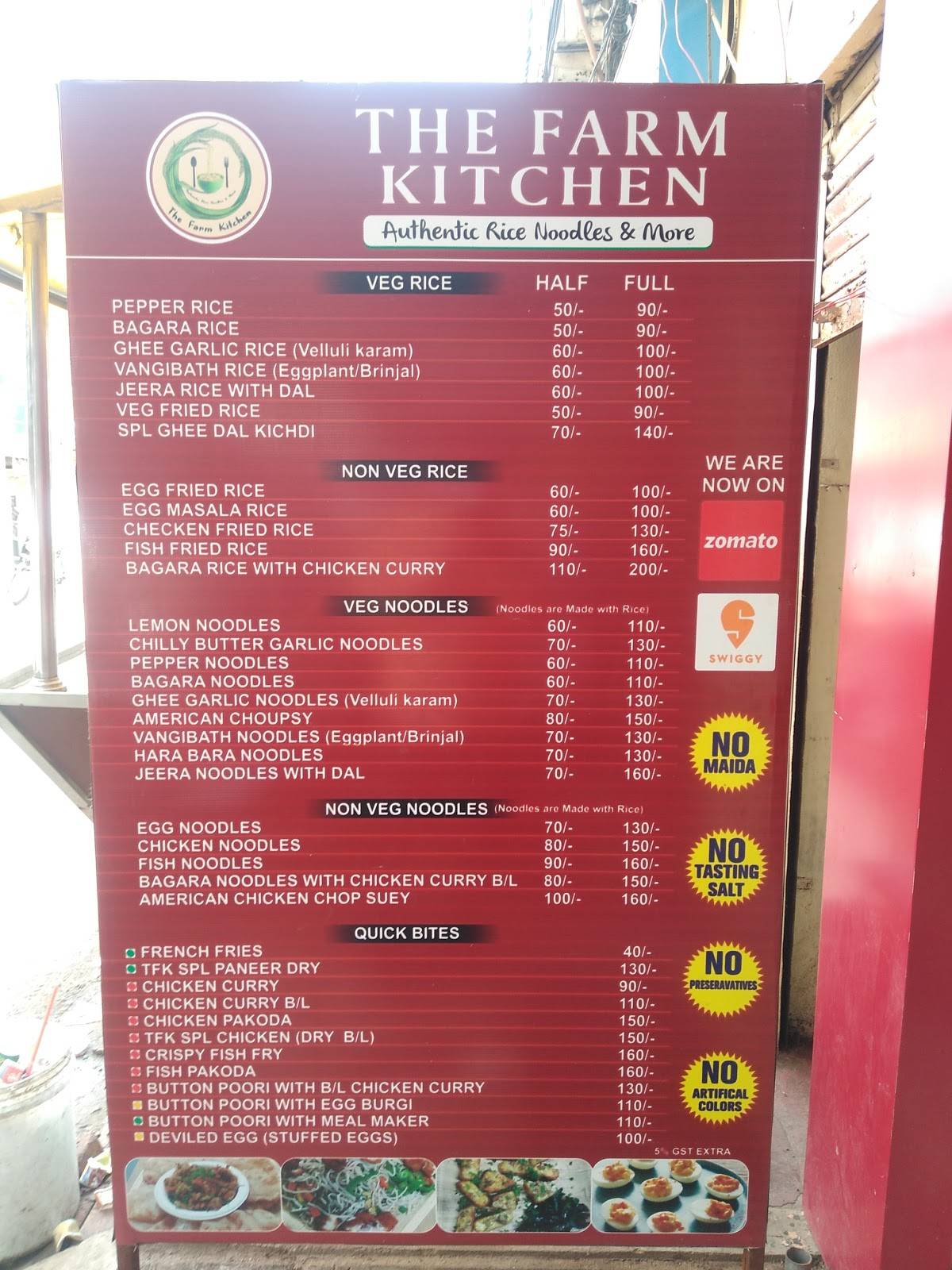 THE FARM KITCHEN menu