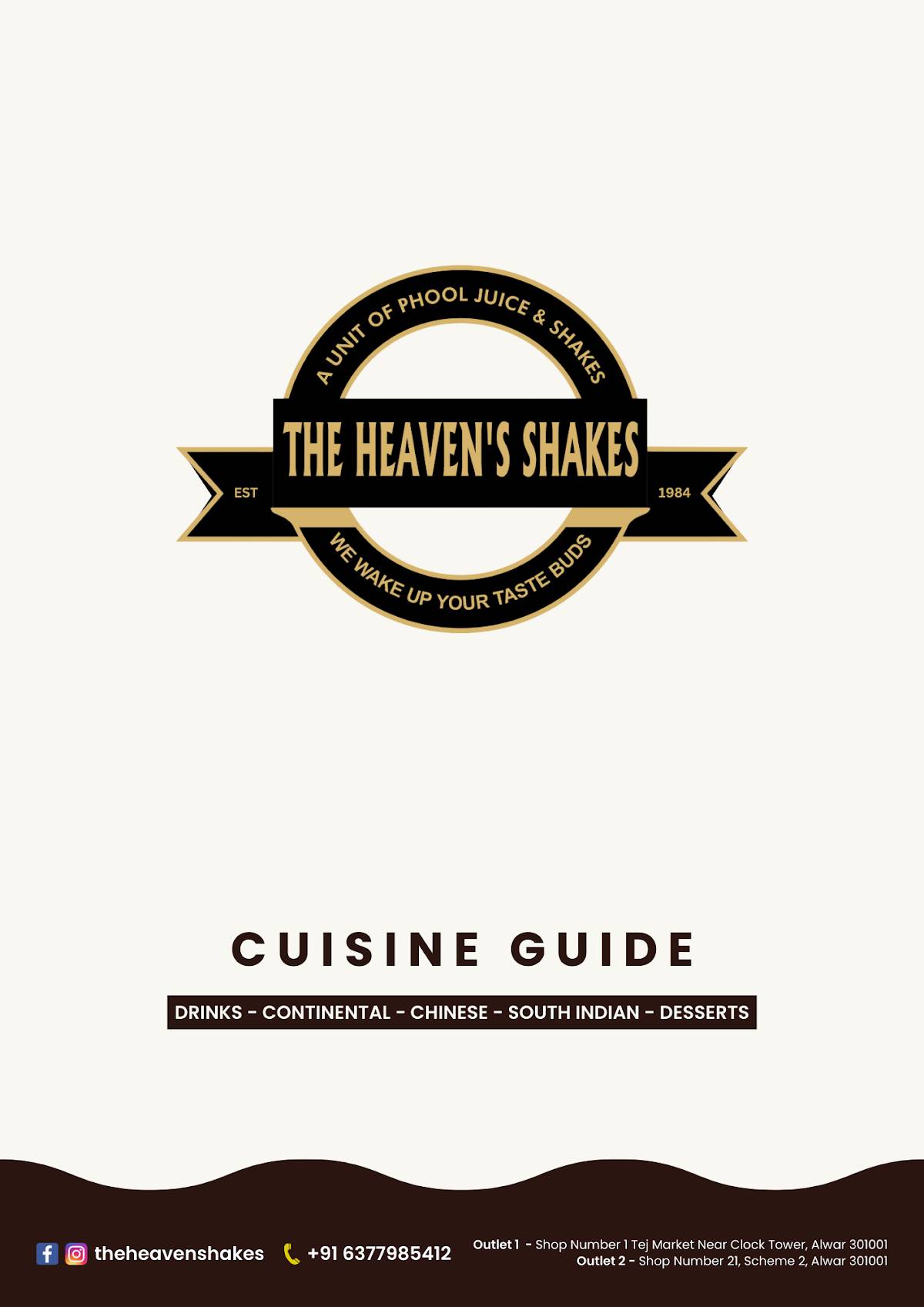 THE HEAVENS SHAKES menu