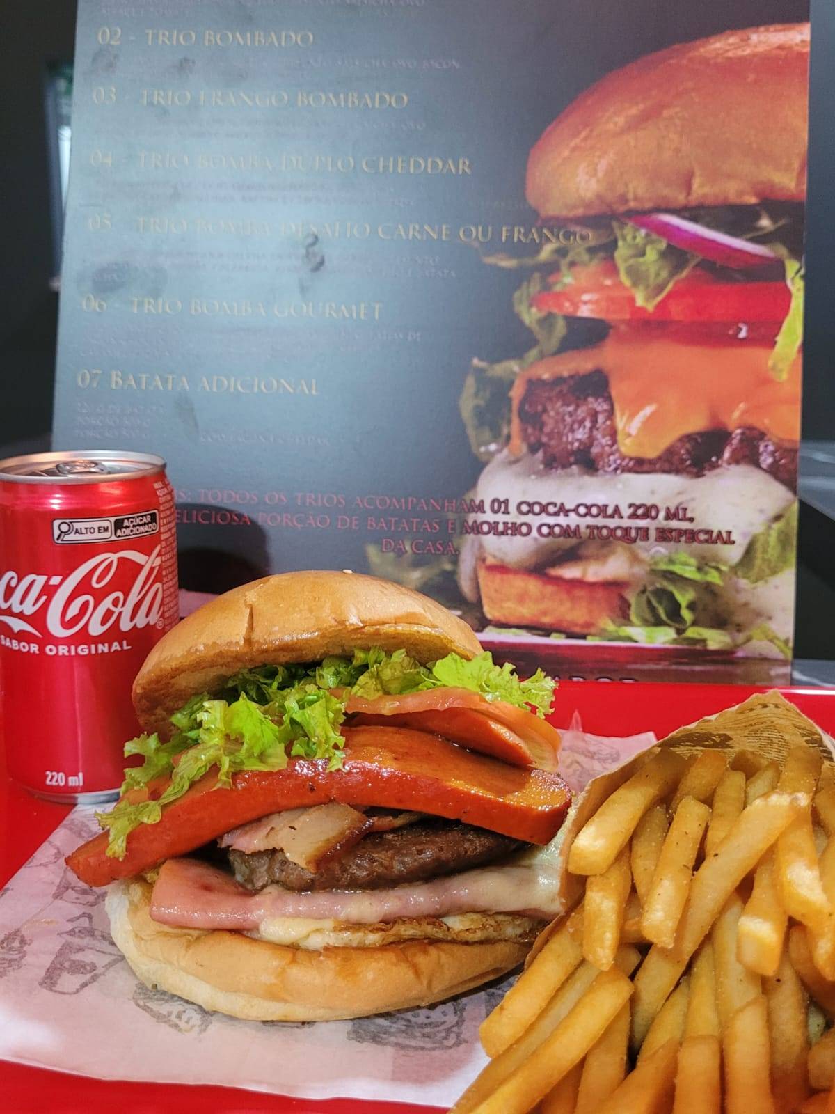TRIO BOMBA Hamburgueria cardápio