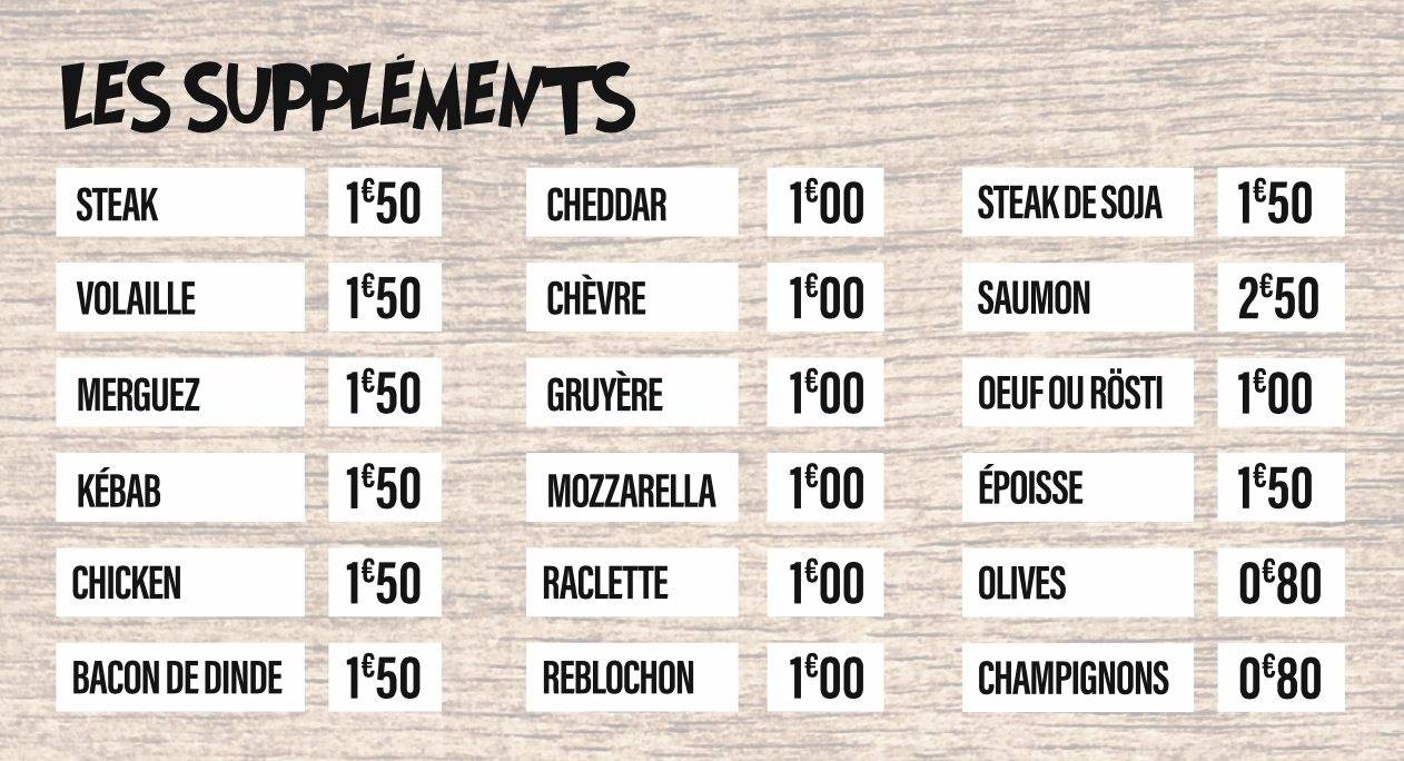 Menu de Tac'House