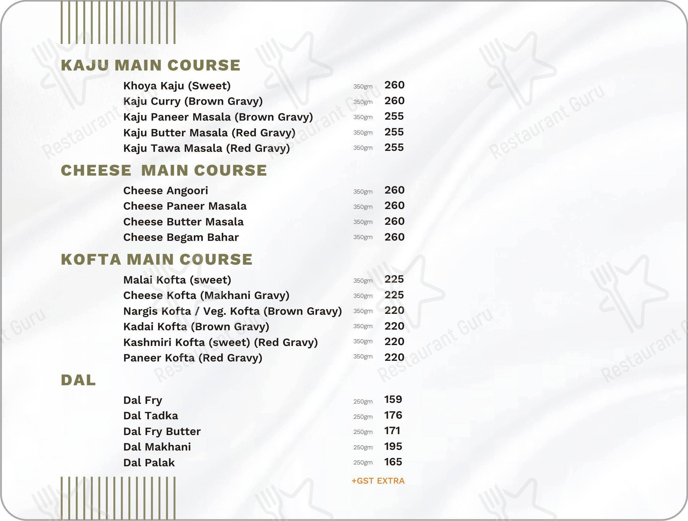 Menu for Tasty Meals Restaurant and Banquet in Ahmedabad