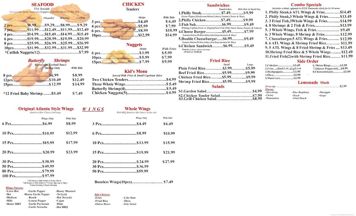 Menu at Tasty Stop restaurant, Durham