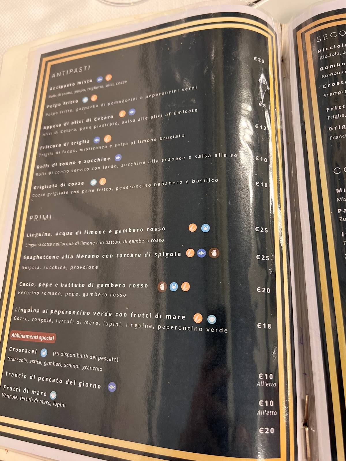 Menu di Taverna Raphael 