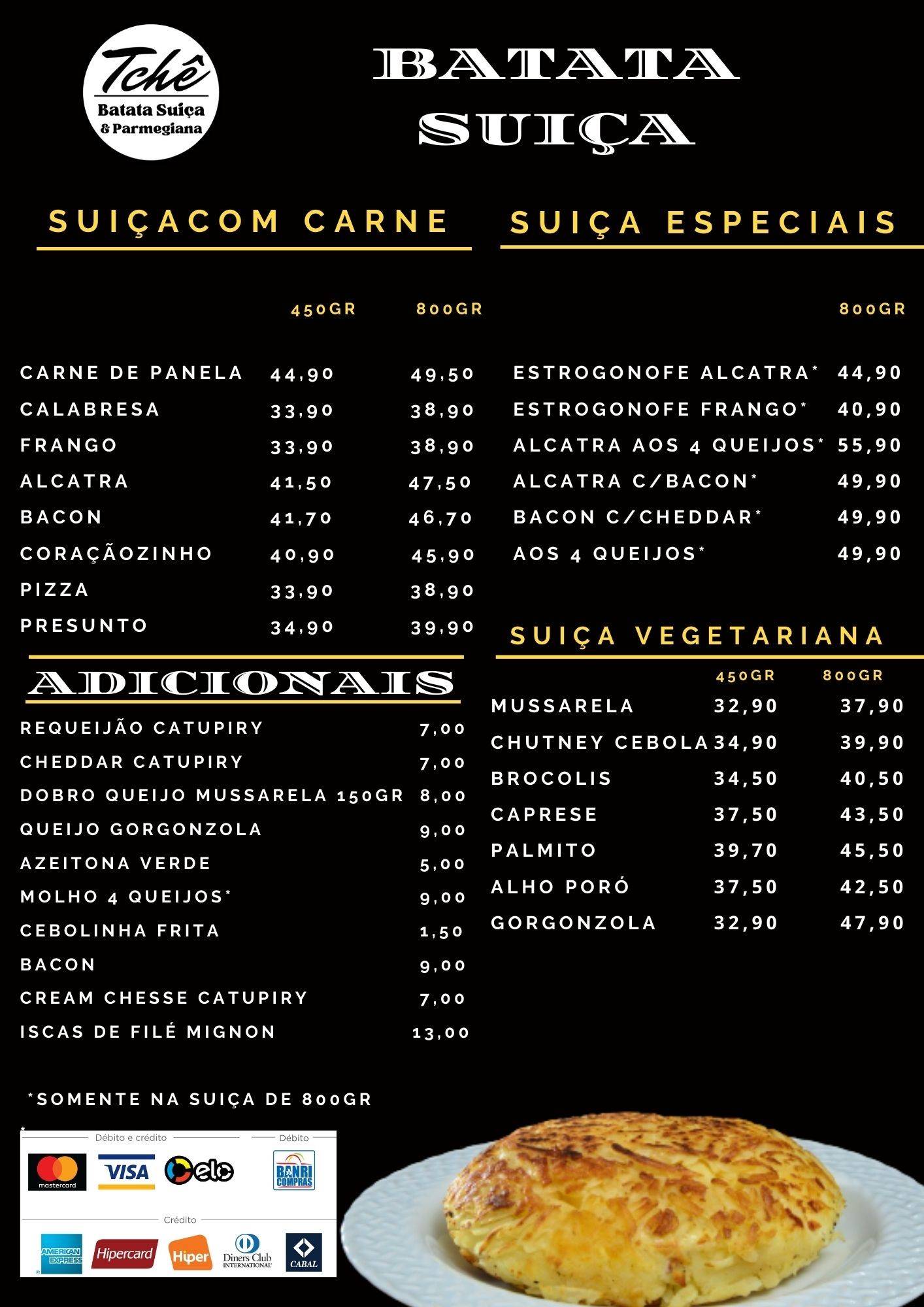 Tchê Batataria Rio Grande RS cardápio