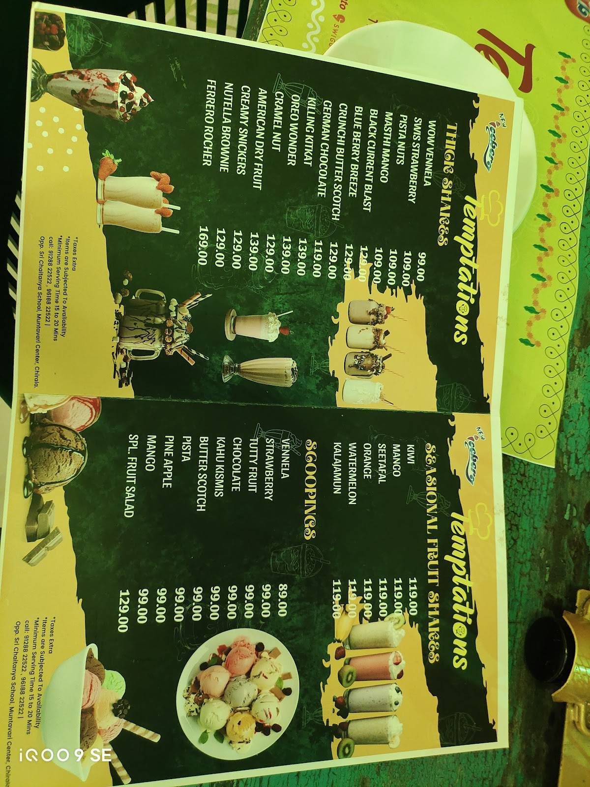 Temptations menu