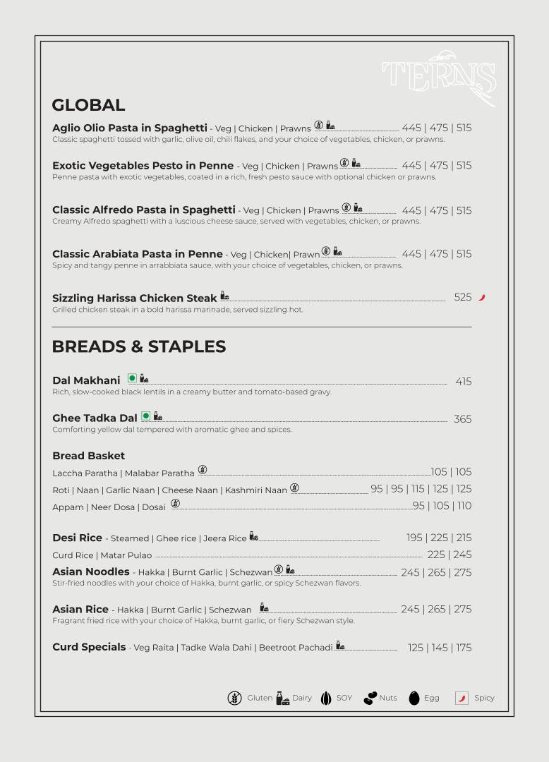 Terns menu