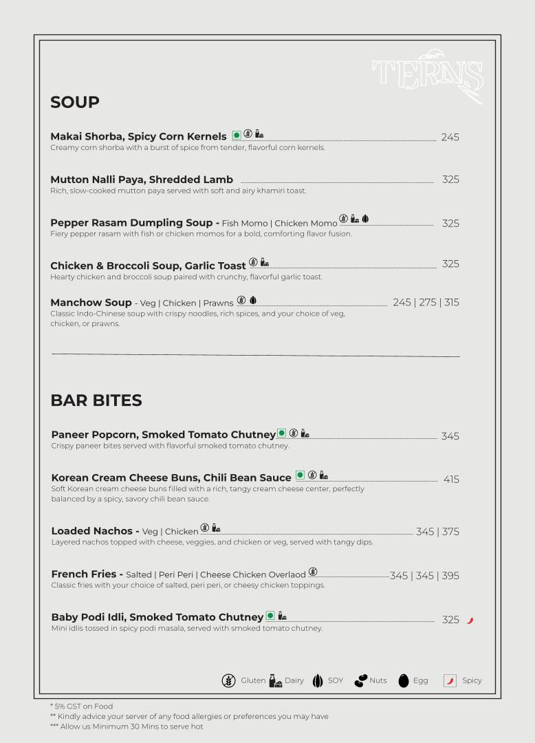 Terns menu