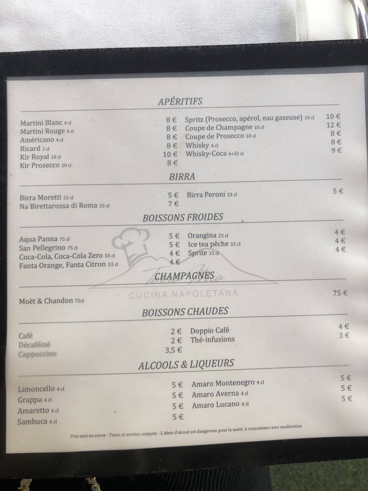 Menu de Terra Mia
