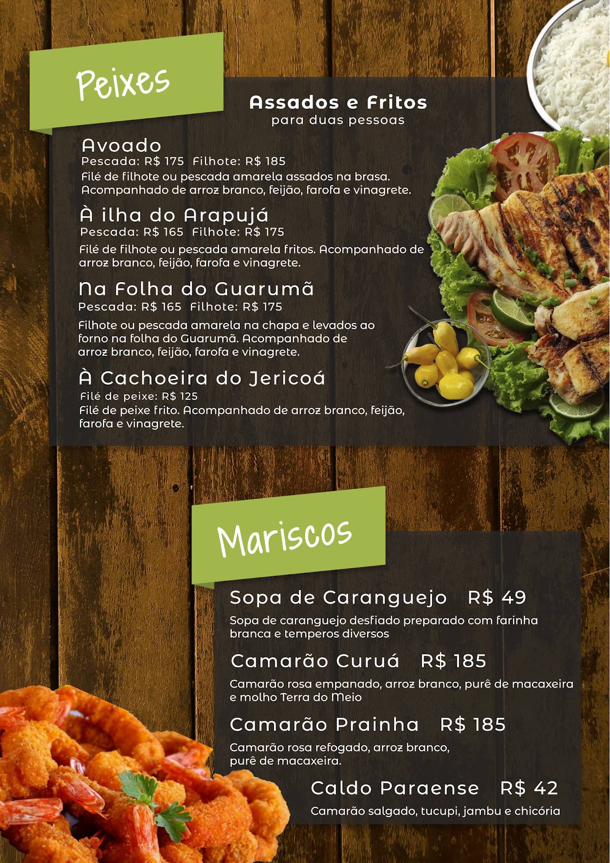TERRA DO MEIO - Restaurante Rural cardápio