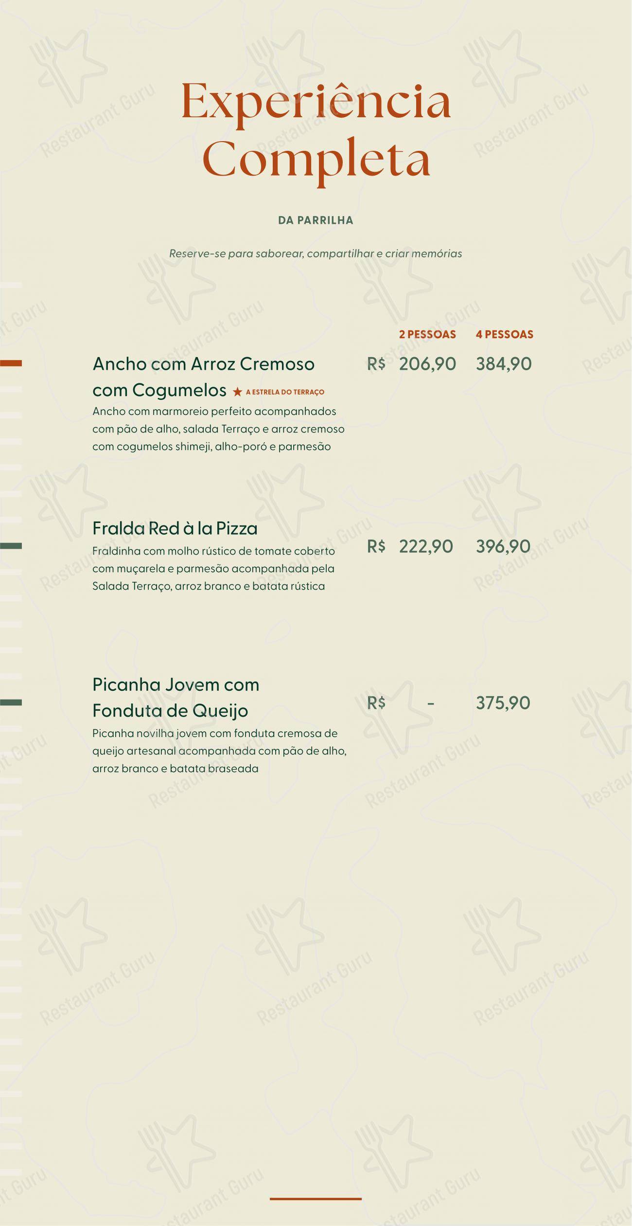 Terraço Hot Beach - Menu