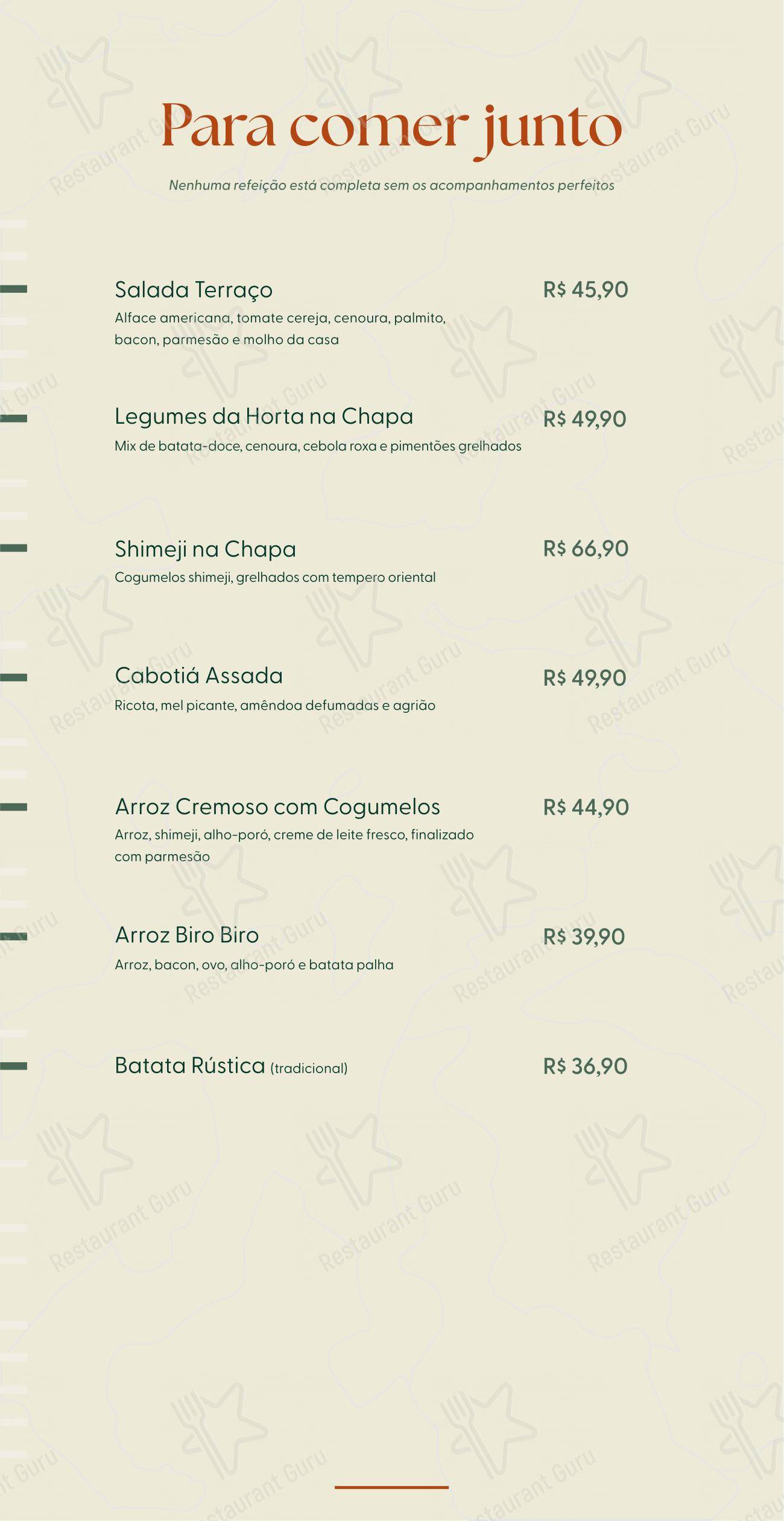 Terraço Hot Beach em Olímpia - Menu