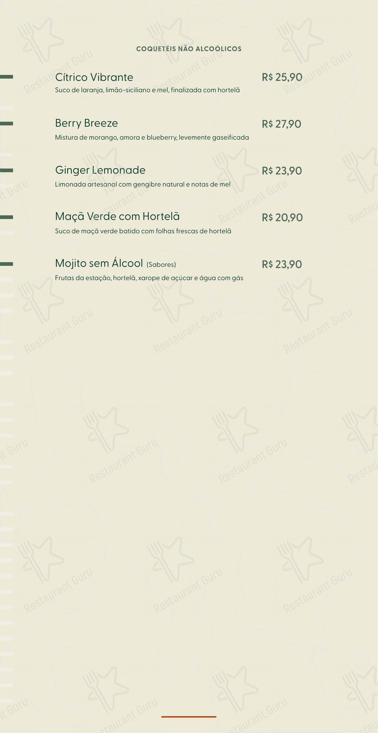 Terraço Hot Beach em Olímpia - Menu