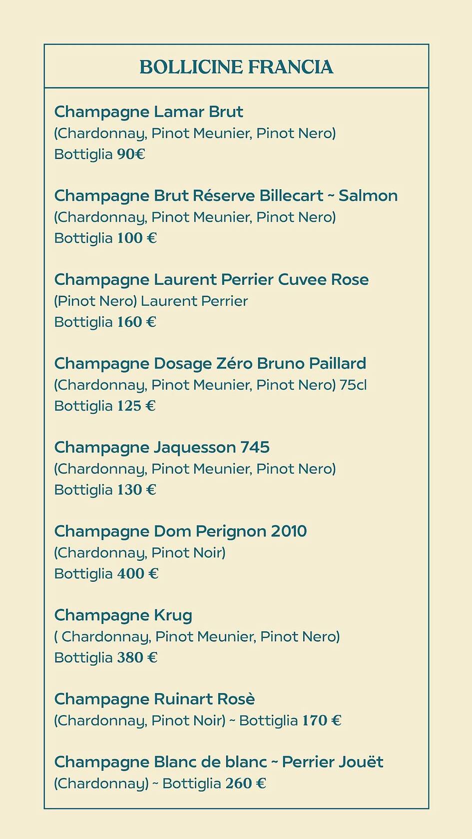 Menu di Terrazza Mirador Rome 