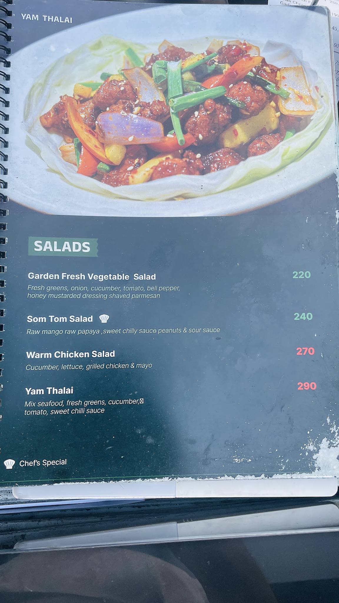 CIBO Fine Dining menu