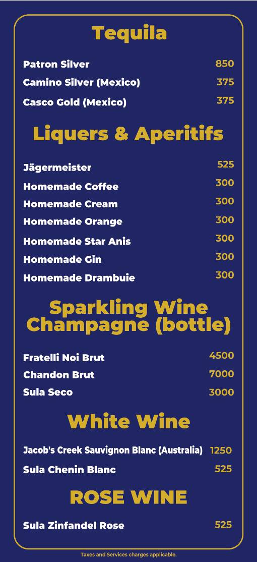 The Bell Tower Hotel & Restaurant menu