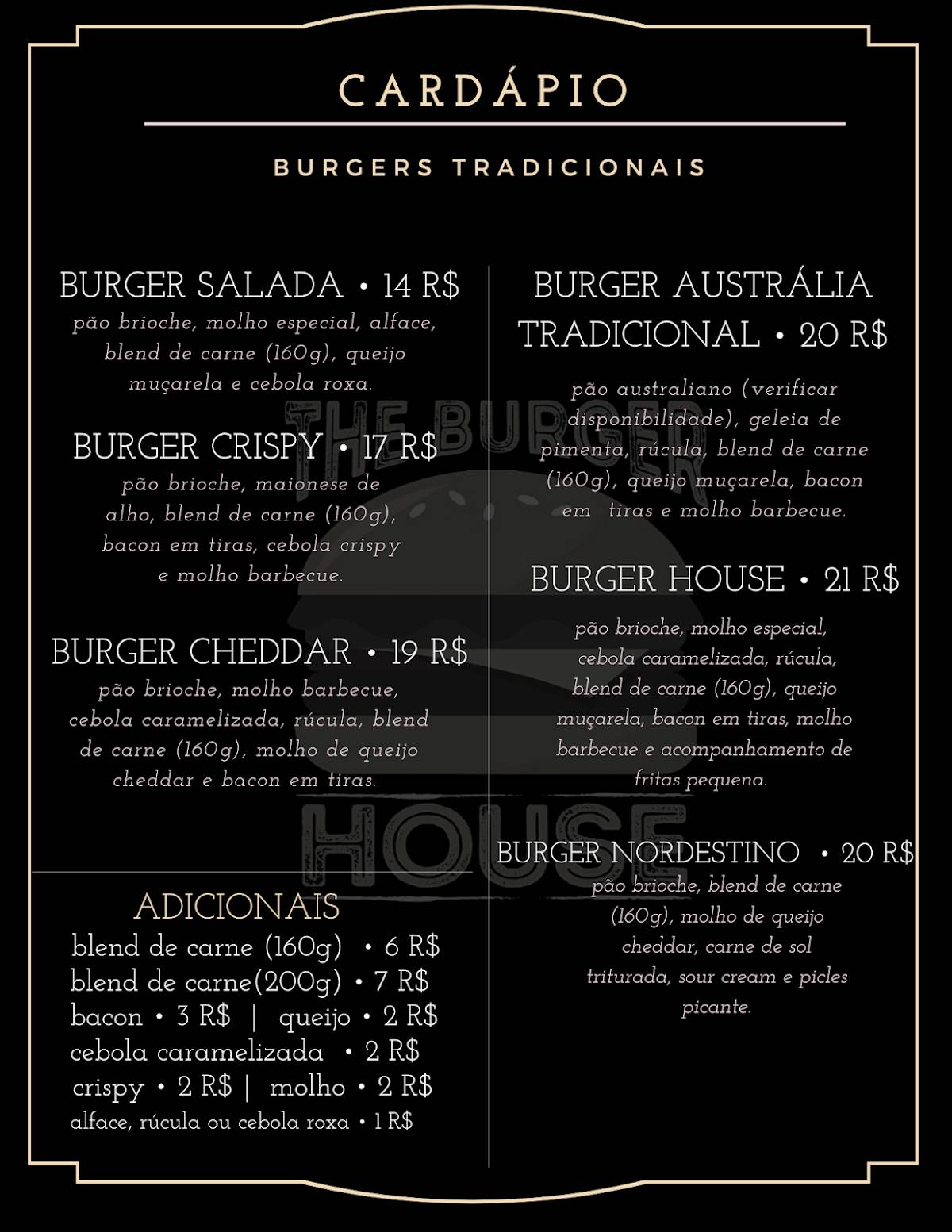 The Burger House cardápio