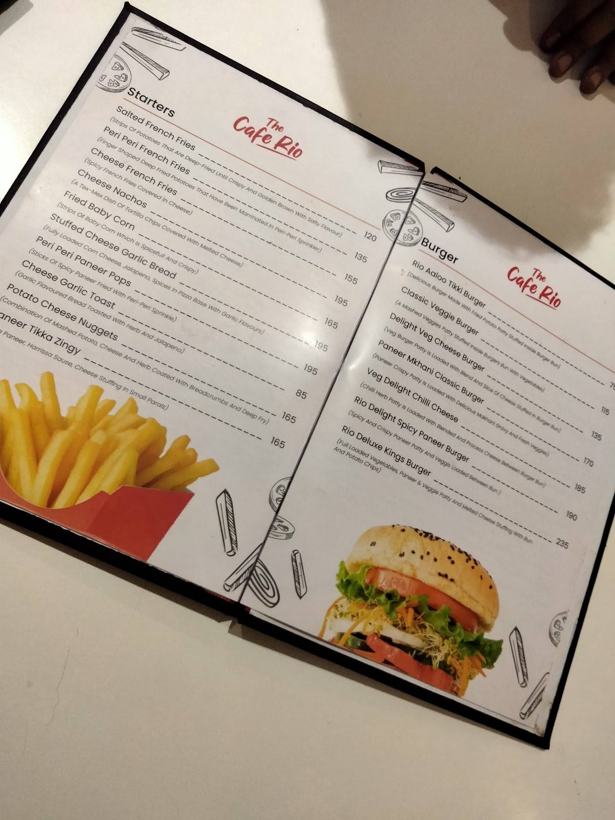 The Cafe Rio menu