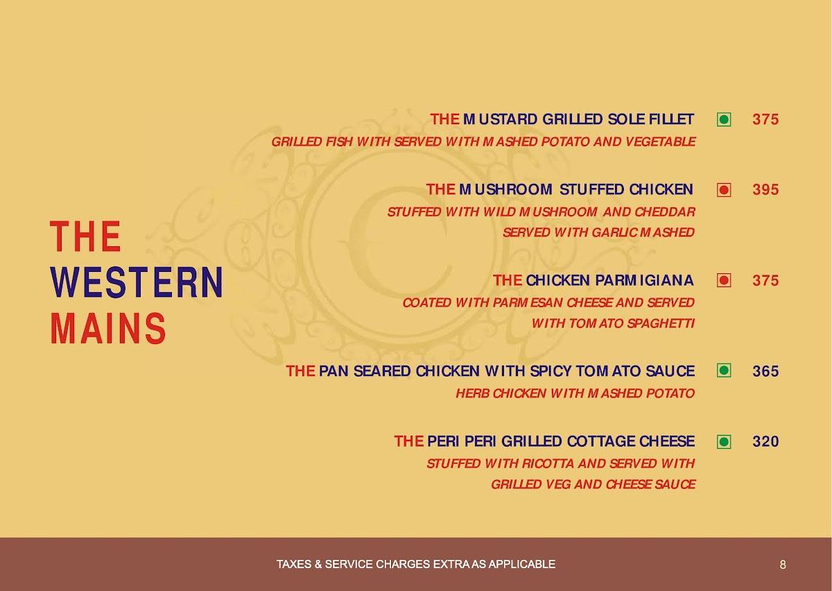 The Chamber - A Family Restaurant menu