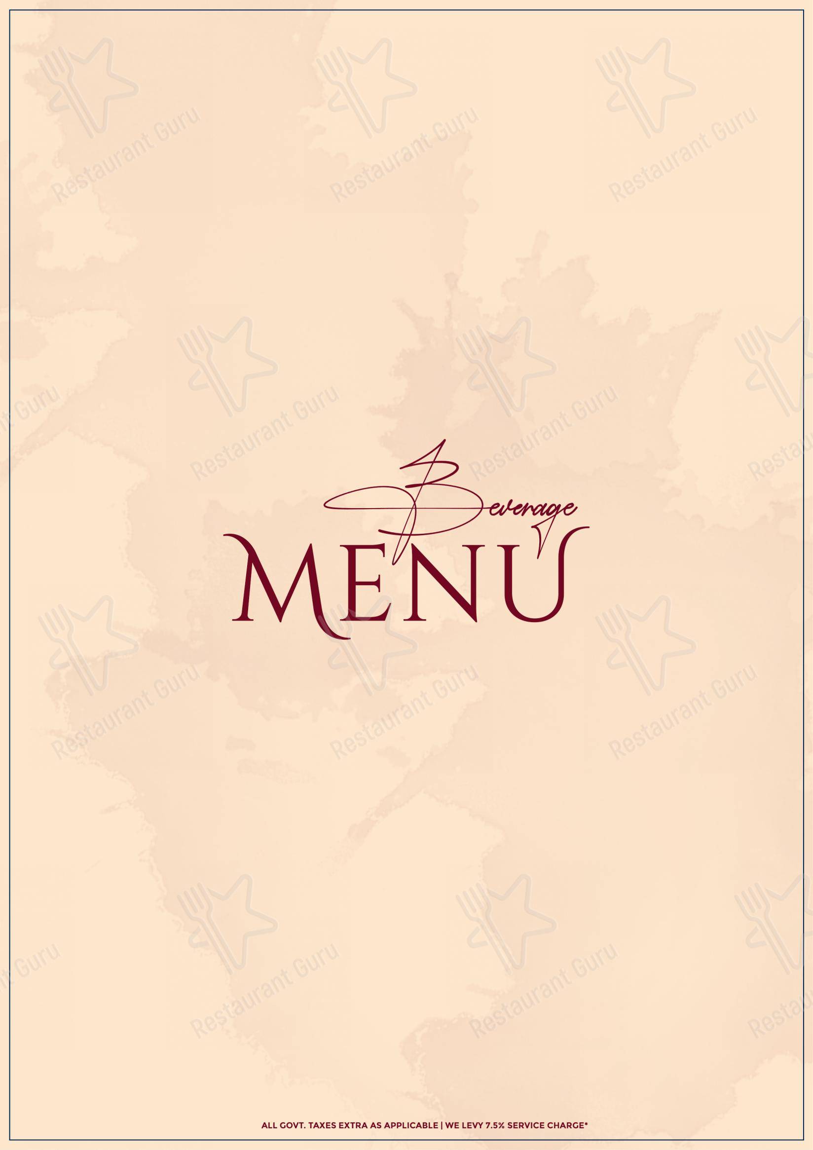 The Dome in Jaipur - Menu bar