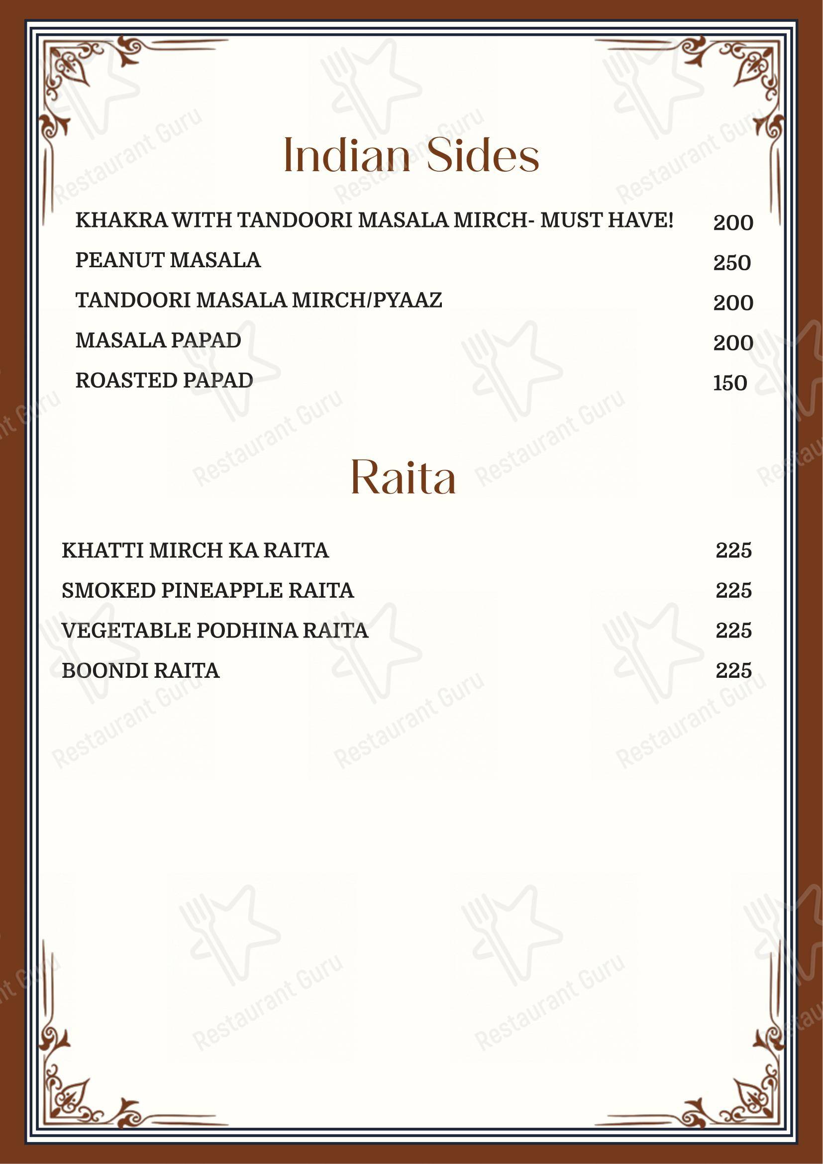 Menu for The Dome in Jaipur