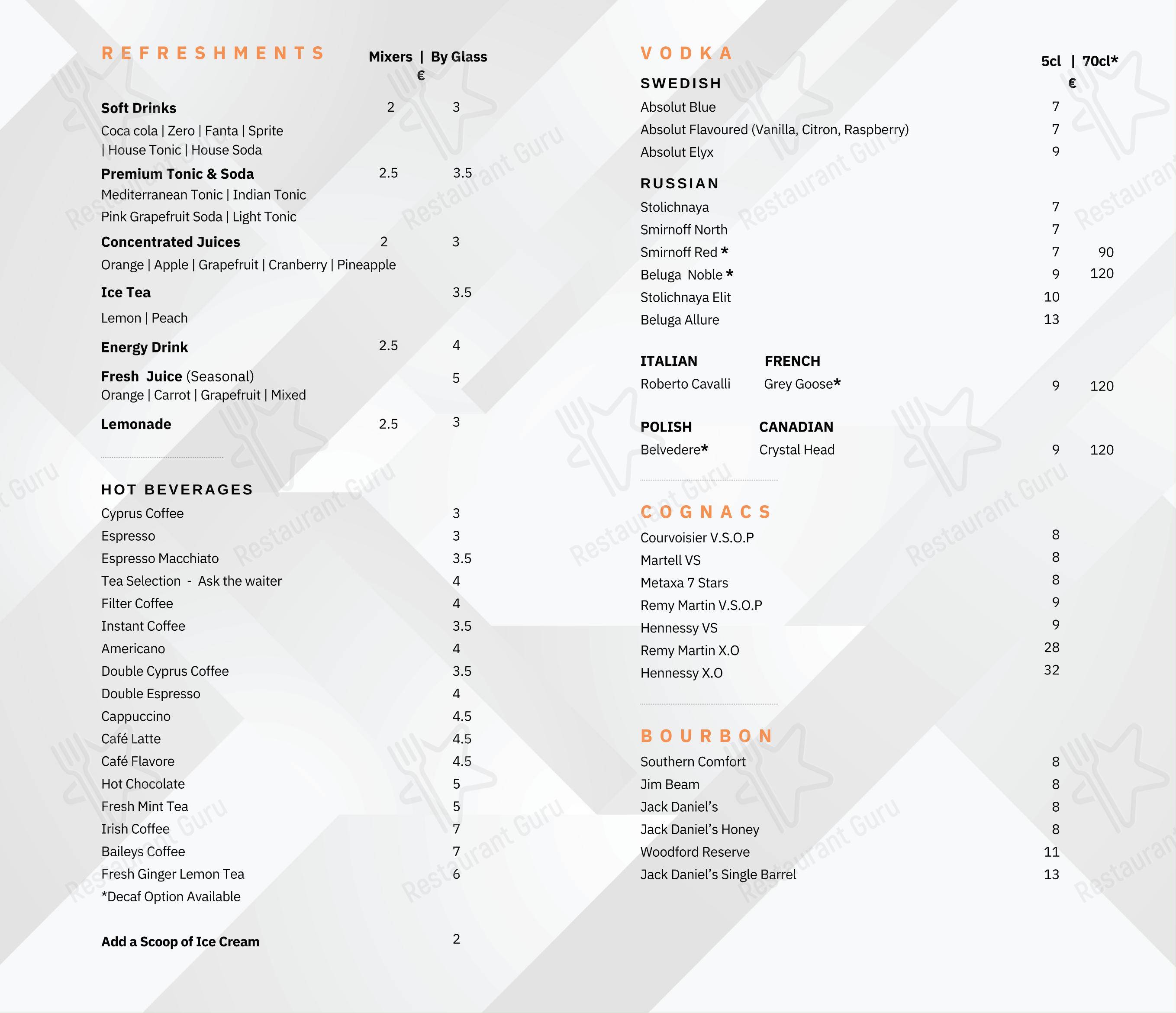 Menu pour The Enigma Restobar restaurant