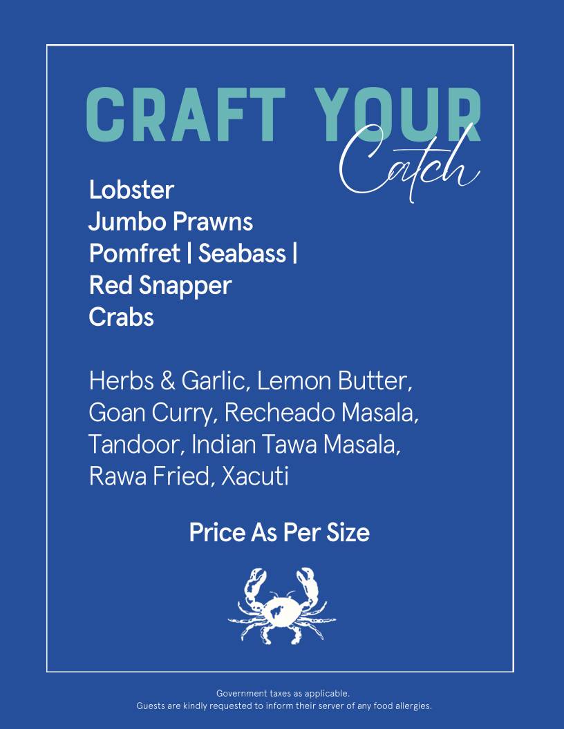 The Fishermans Wharf menu