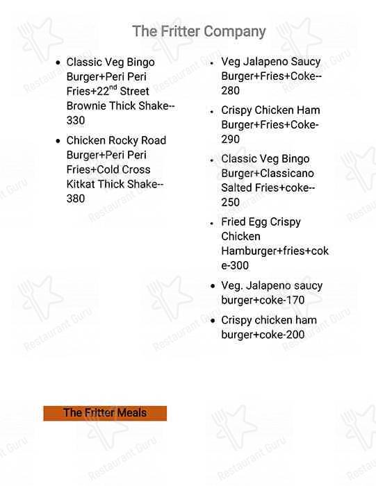 The Fritter Company menu