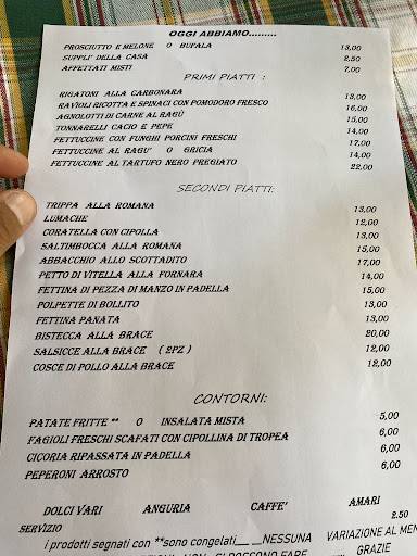 Menu di La Carbonara super 