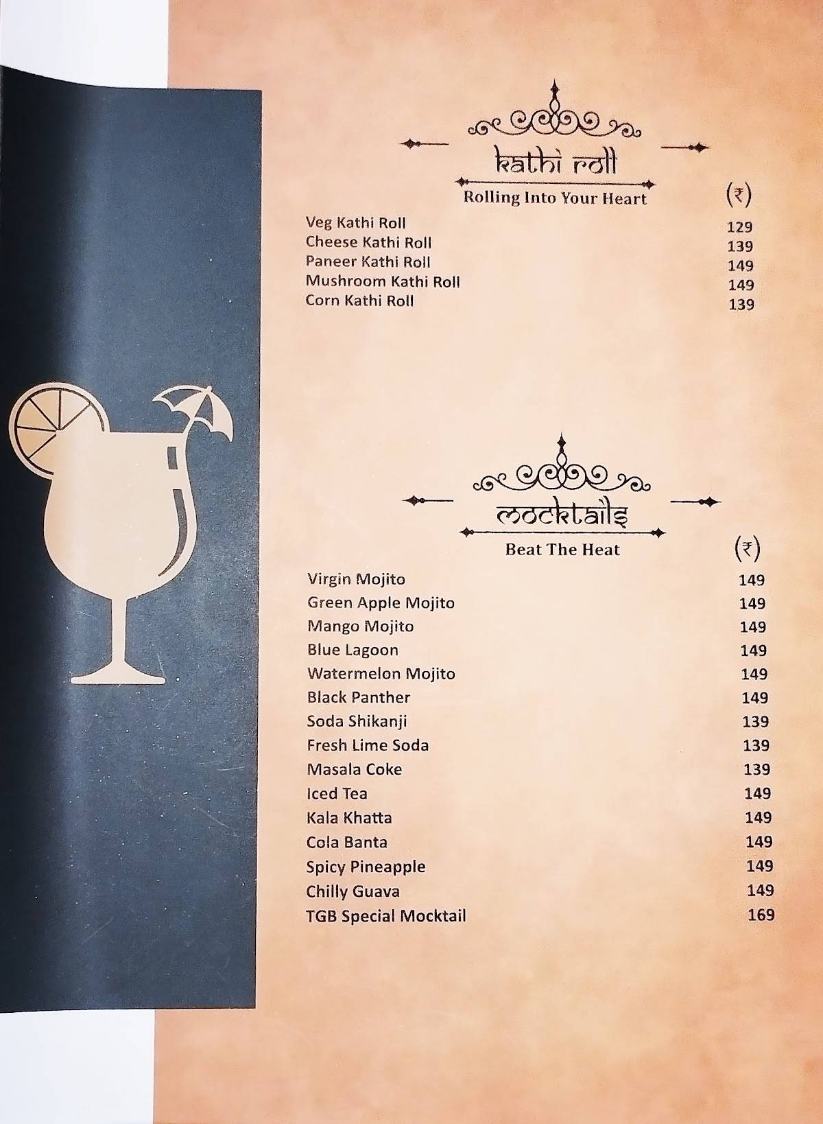 The Green Balcony Cafe & Diner menu