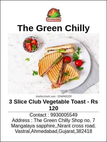 The Green Chilly menu