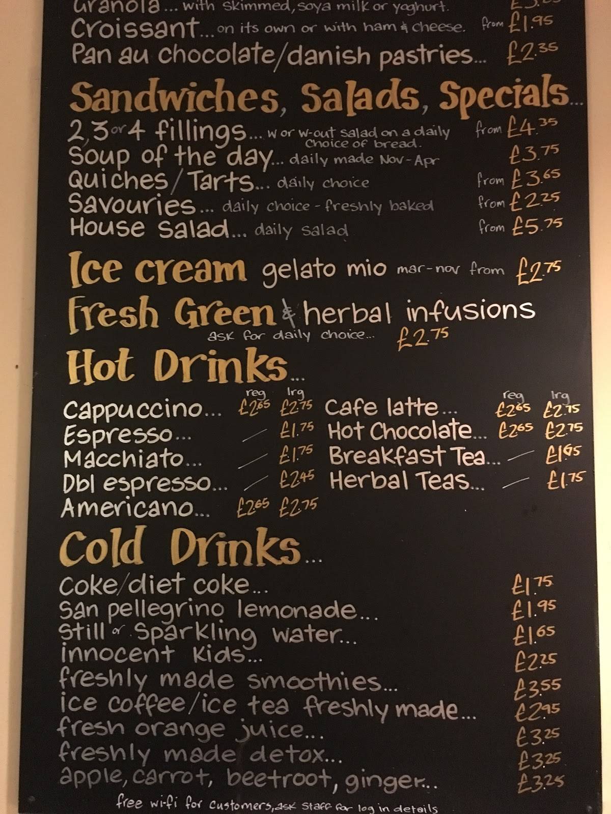 The Hill Cafe menu