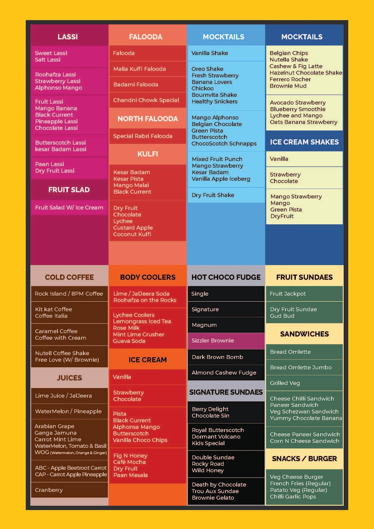 park corner menu
