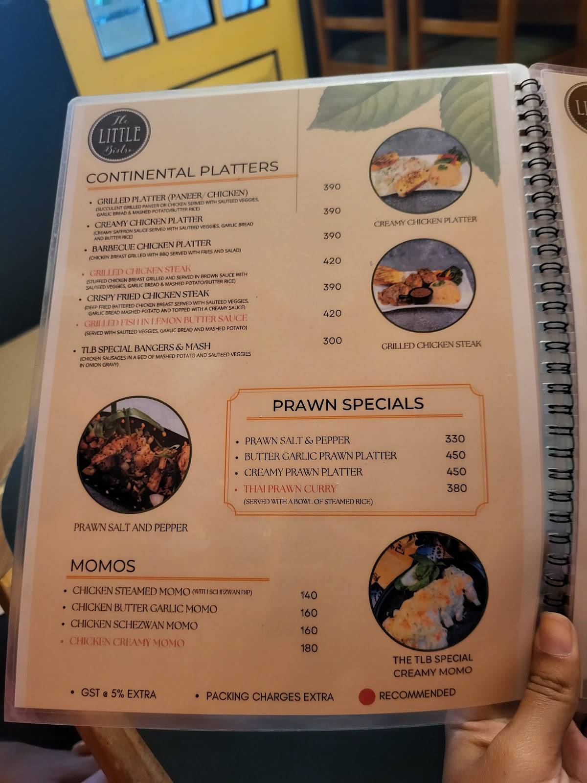 The Little Bistro menu